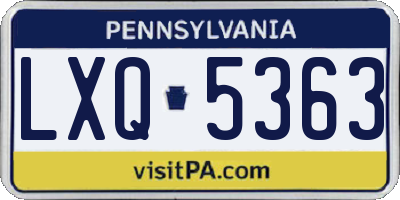 PA license plate LXQ5363