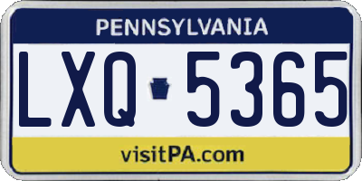 PA license plate LXQ5365