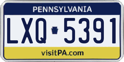 PA license plate LXQ5391