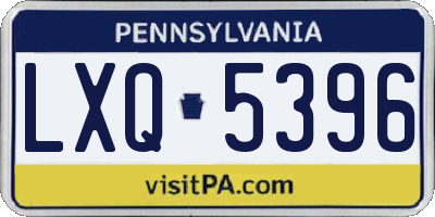 PA license plate LXQ5396