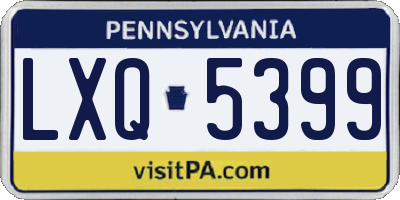 PA license plate LXQ5399