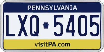 PA license plate LXQ5405