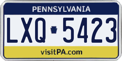 PA license plate LXQ5423