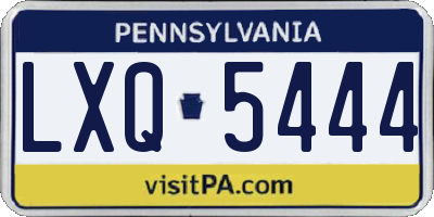 PA license plate LXQ5444