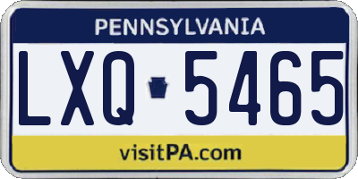 PA license plate LXQ5465