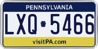 PA license plate LXQ5466
