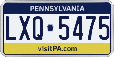 PA license plate LXQ5475
