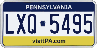 PA license plate LXQ5495