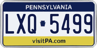 PA license plate LXQ5499