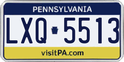 PA license plate LXQ5513