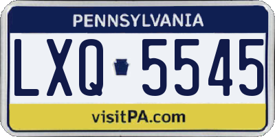 PA license plate LXQ5545