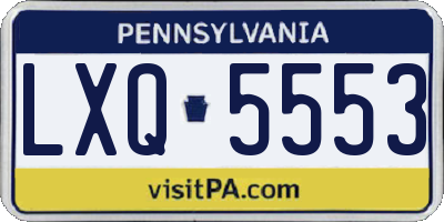 PA license plate LXQ5553