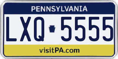 PA license plate LXQ5555