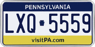 PA license plate LXQ5559
