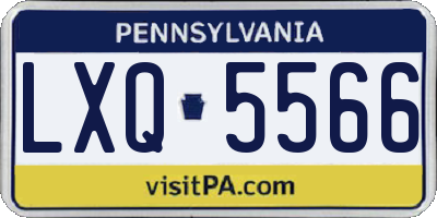 PA license plate LXQ5566
