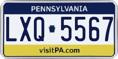 PA license plate LXQ5567
