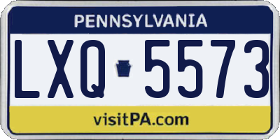 PA license plate LXQ5573