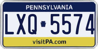 PA license plate LXQ5574