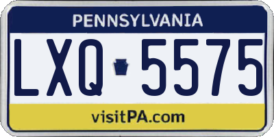 PA license plate LXQ5575