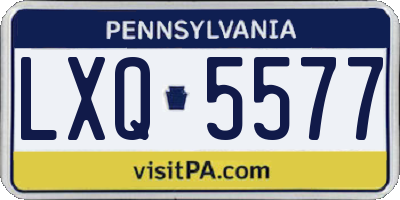PA license plate LXQ5577