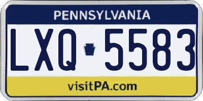 PA license plate LXQ5583