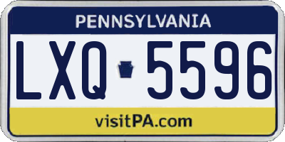 PA license plate LXQ5596
