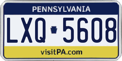PA license plate LXQ5608