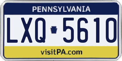 PA license plate LXQ5610