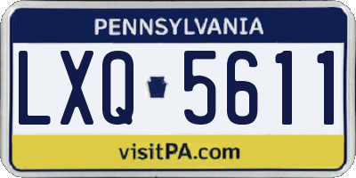 PA license plate LXQ5611