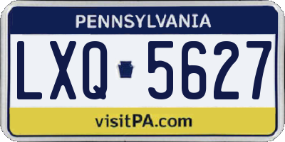 PA license plate LXQ5627