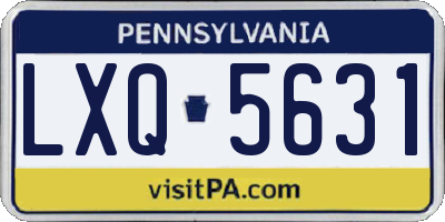 PA license plate LXQ5631