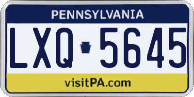 PA license plate LXQ5645