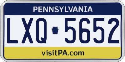 PA license plate LXQ5652