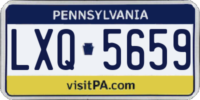 PA license plate LXQ5659