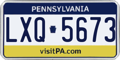 PA license plate LXQ5673