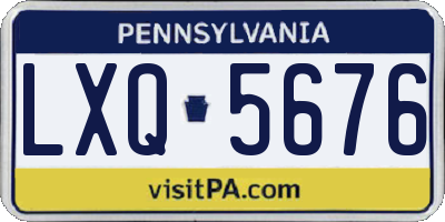 PA license plate LXQ5676