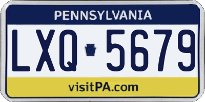 PA license plate LXQ5679