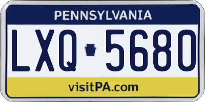 PA license plate LXQ5680