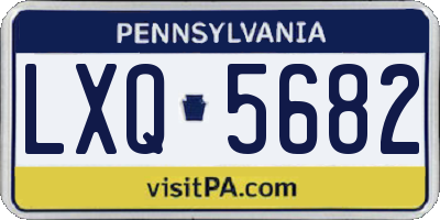 PA license plate LXQ5682