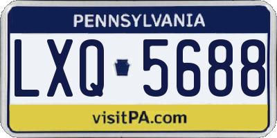 PA license plate LXQ5688