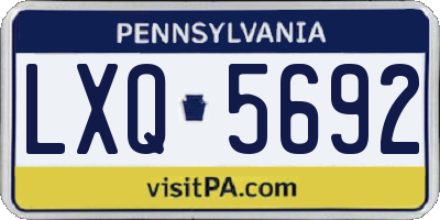 PA license plate LXQ5692