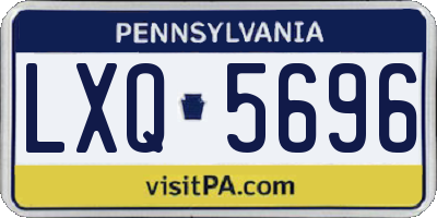 PA license plate LXQ5696