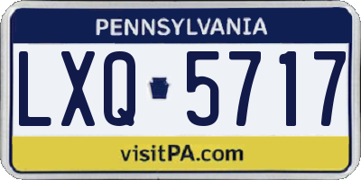 PA license plate LXQ5717