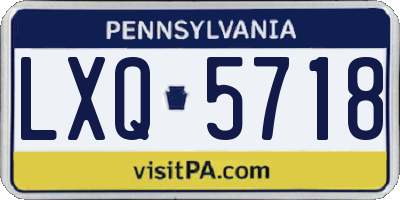 PA license plate LXQ5718