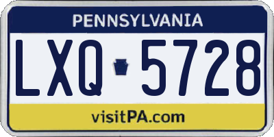 PA license plate LXQ5728