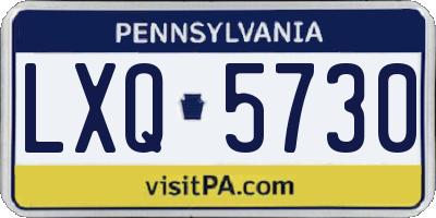 PA license plate LXQ5730