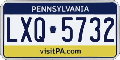PA license plate LXQ5732