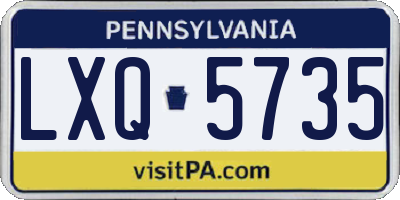 PA license plate LXQ5735