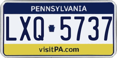 PA license plate LXQ5737