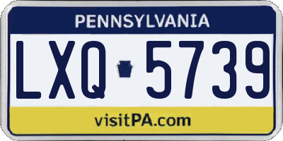 PA license plate LXQ5739